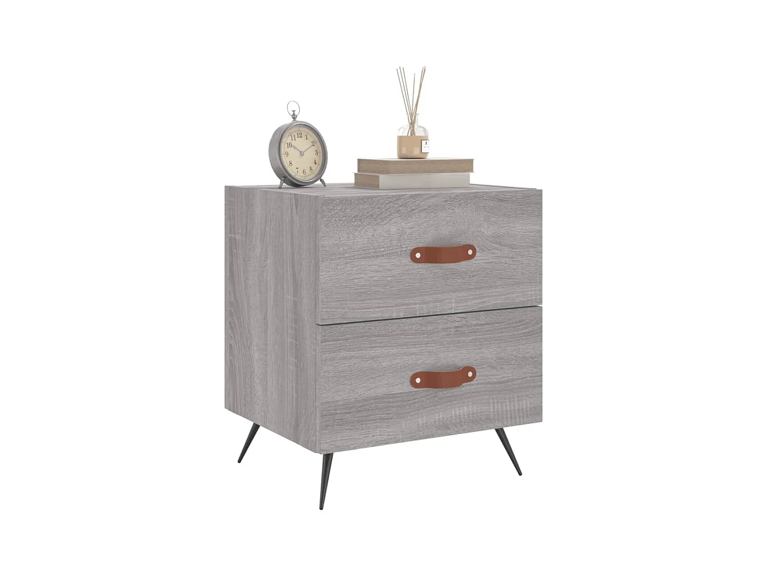 Yvella  Tables de chevet 2 pcs sonoma gris 40x35x47,5 cm