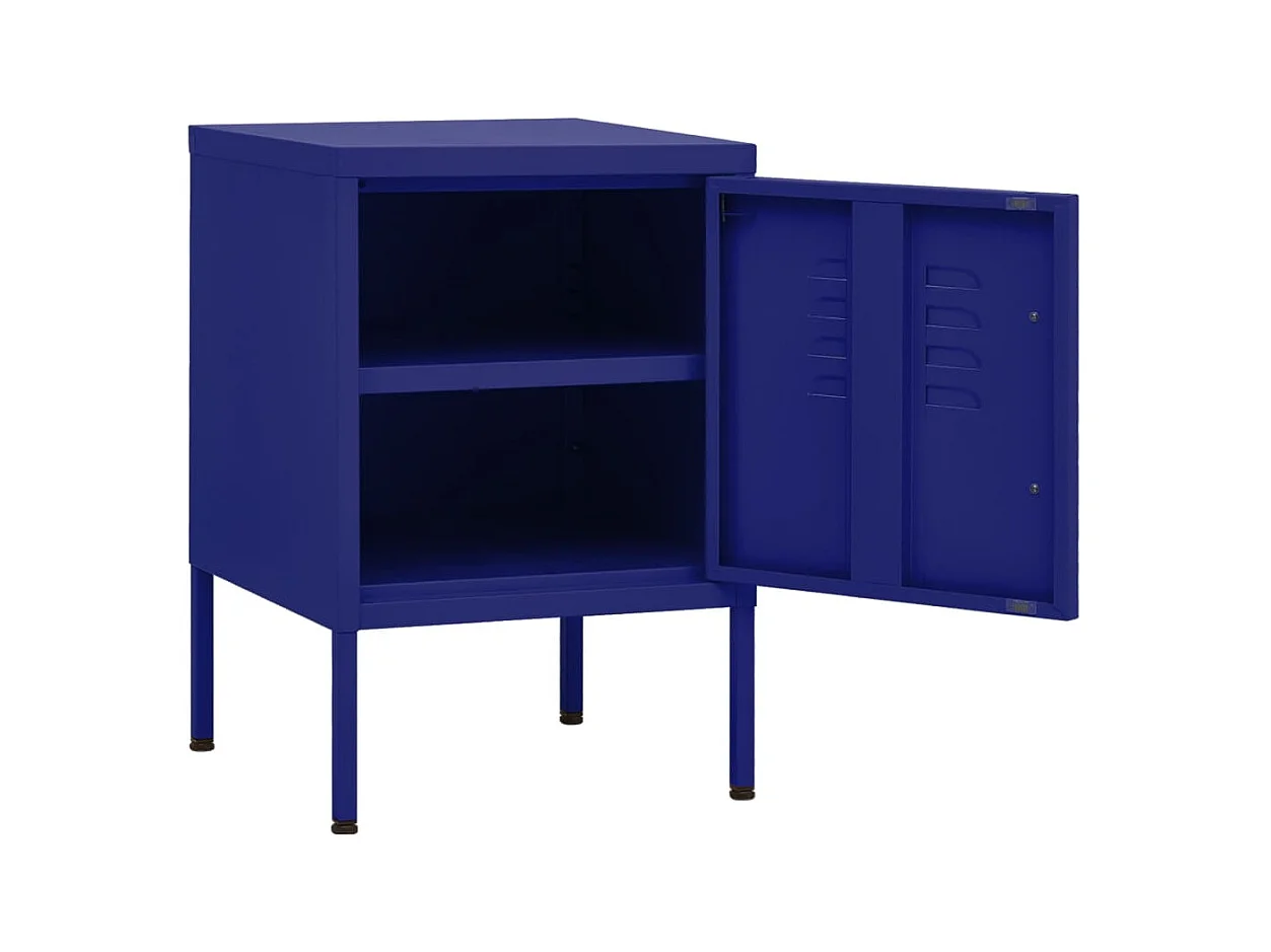 Lakeland  Table de chevet Bleu marine 35x35x51 cm Acier