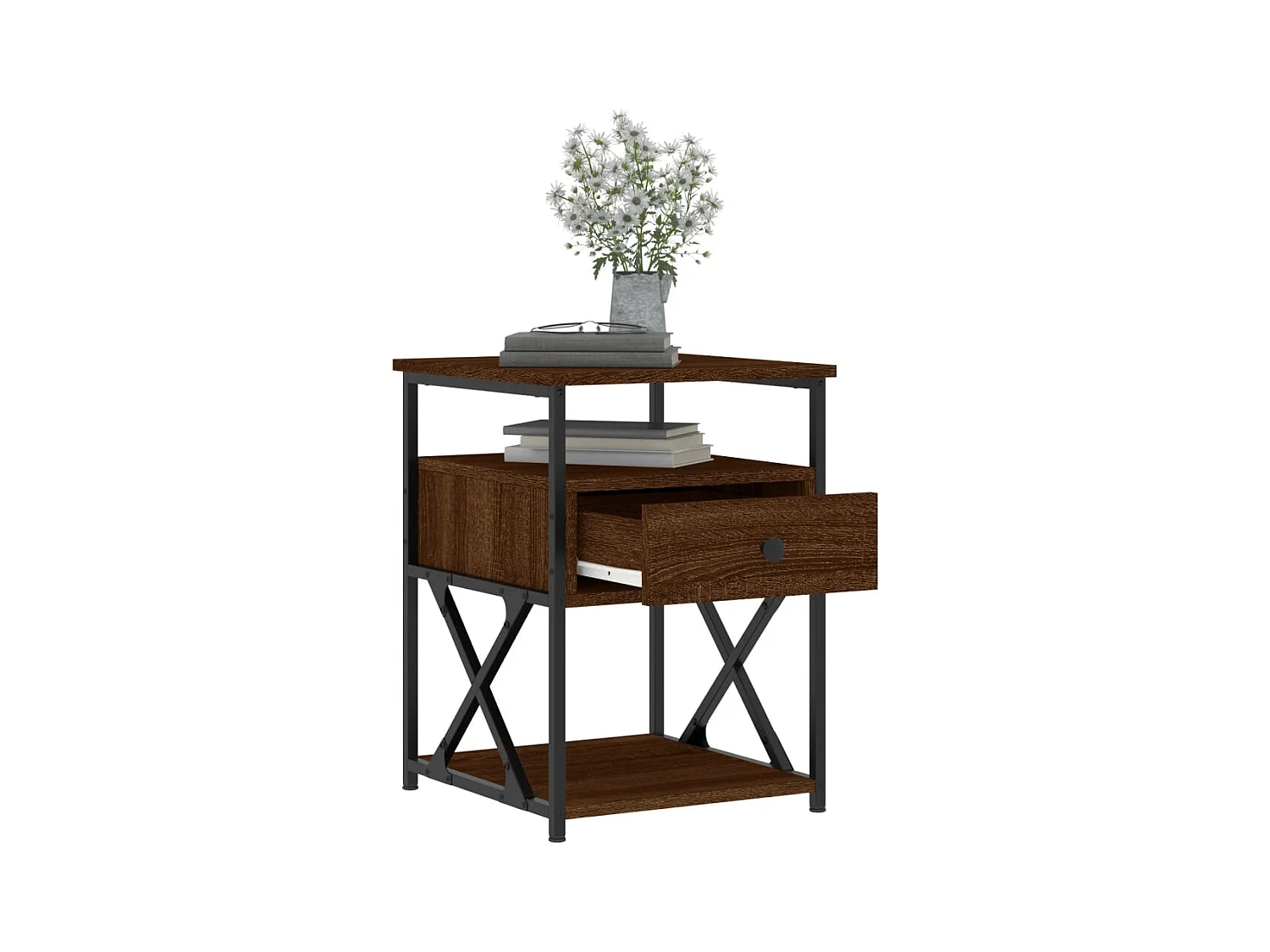 Eufaula  Tables de chevet 2pcs chêne marron 40x42x55cm bois d'ingénierie