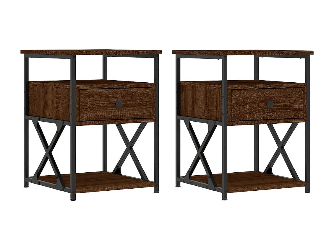 Eufaula  Tables de chevet 2pcs chêne marron 40x42x55cm bois d'ingénierie