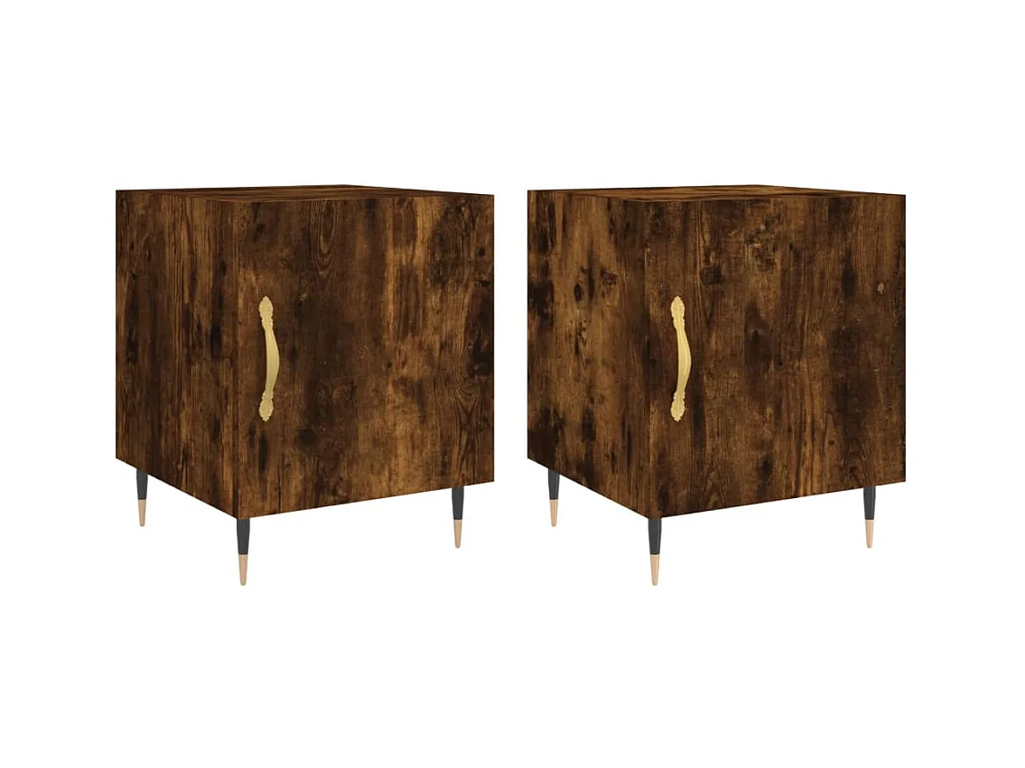 Hayke  Tables de chevet 2 pcs chêne fumé 40x40x50 cm bois d'ingénierie