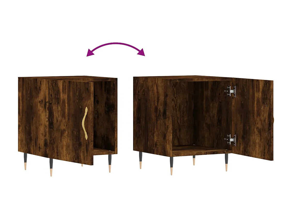 Hayke  Tables de chevet 2 pcs chêne fumé 40x40x50 cm bois d'ingénierie