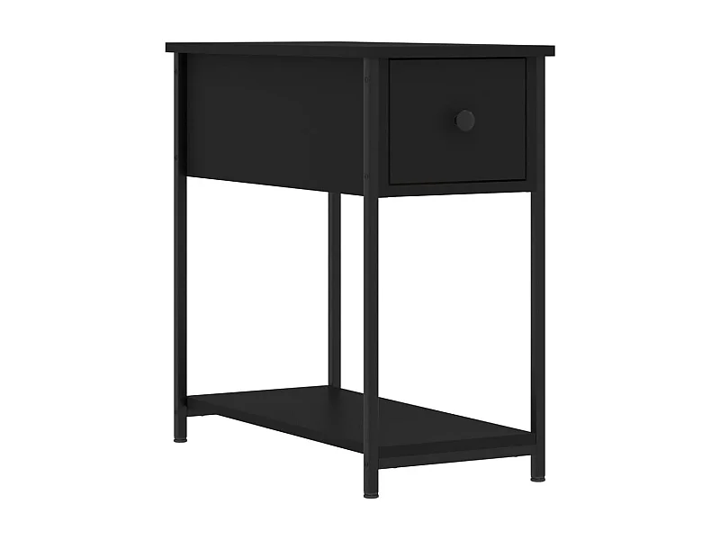 Thera  Comodino Nero 30x60x60 cm in Legno Multistrato