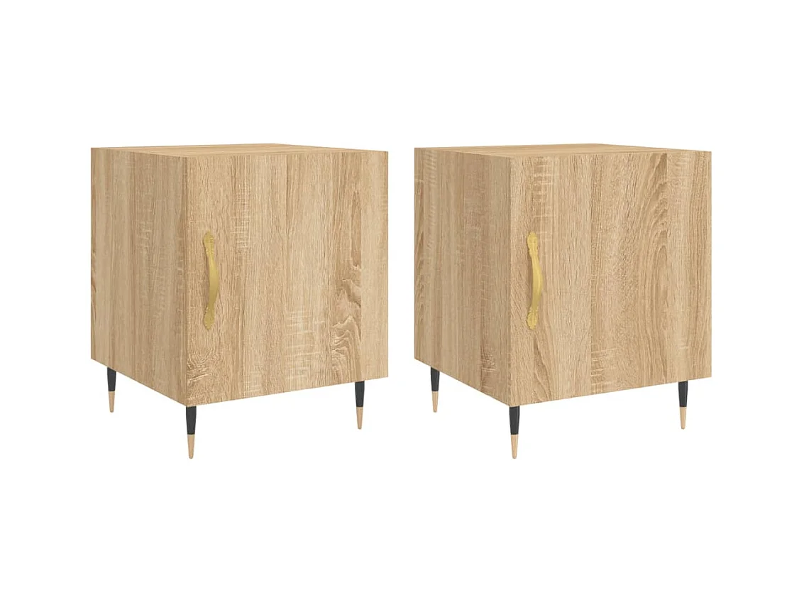 Hayke  Tables de chevet 2 pcs chêne sonoma 40x40x50 cm bois ingénierie
