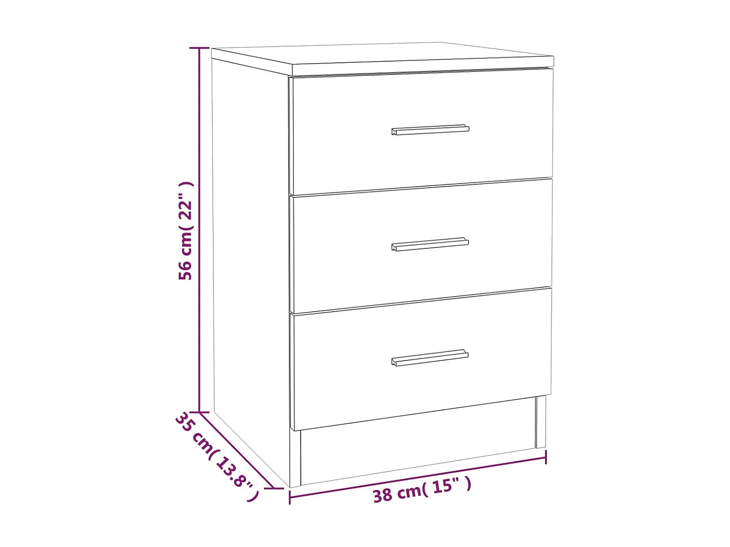 Drumraney  Table de chevet Sonoma gris 38x35x56 cm Bois d'ingénierie