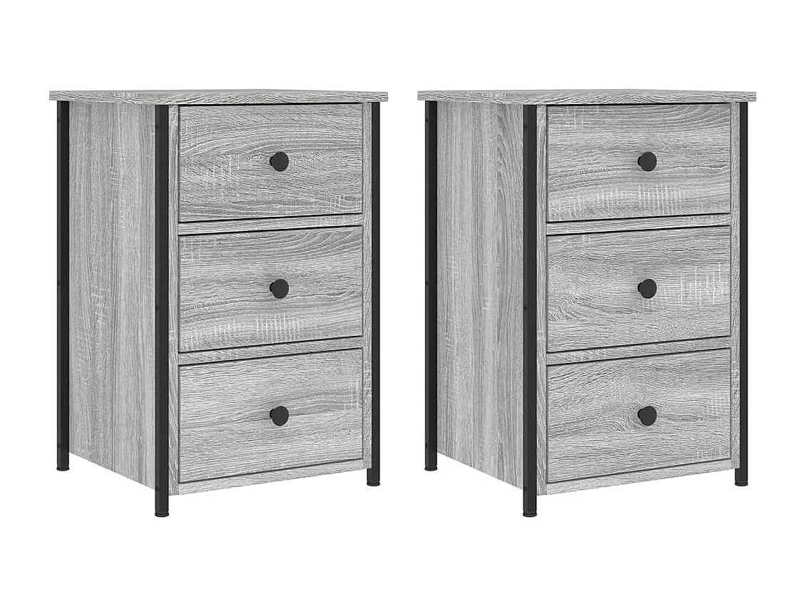 Elorin  Tables de chevet 2 pcs sonoma gris 40x36x60cm bois d'ingénierie