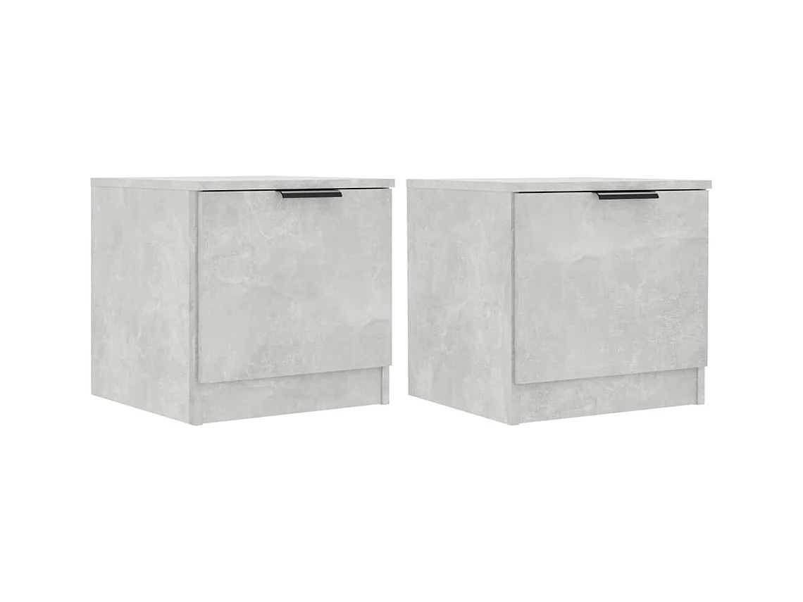 Pekela  Tables de chevet 2 pcs Gris béton 40x39x40 cm