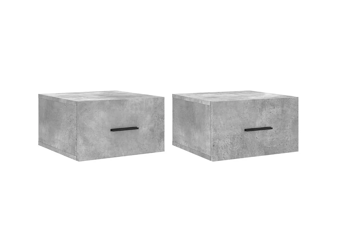 Ulfvin  Tables de chevet murales 2 pcs gris béton 35x35x20 cm