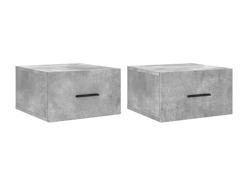 Ulfvin  Tables de chevet murales 2 pcs gris béton 35x35x20 cm