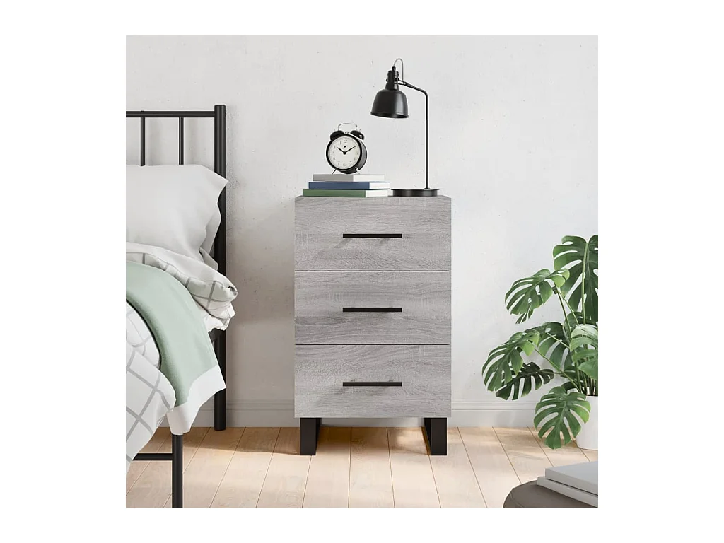 Eilven  Table de chevet sonoma gris 40x40x66 cm bois d'ingénierie