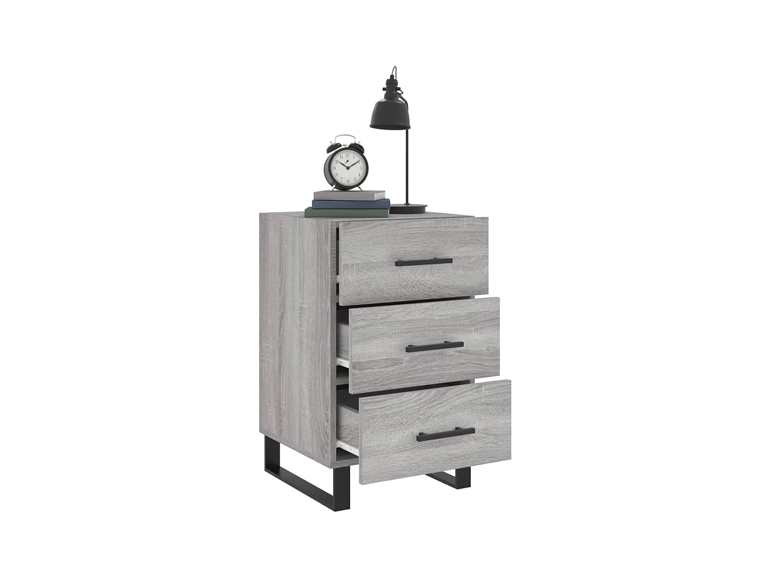 Eilven  Table de chevet sonoma gris 40x40x66 cm bois d'ingénierie