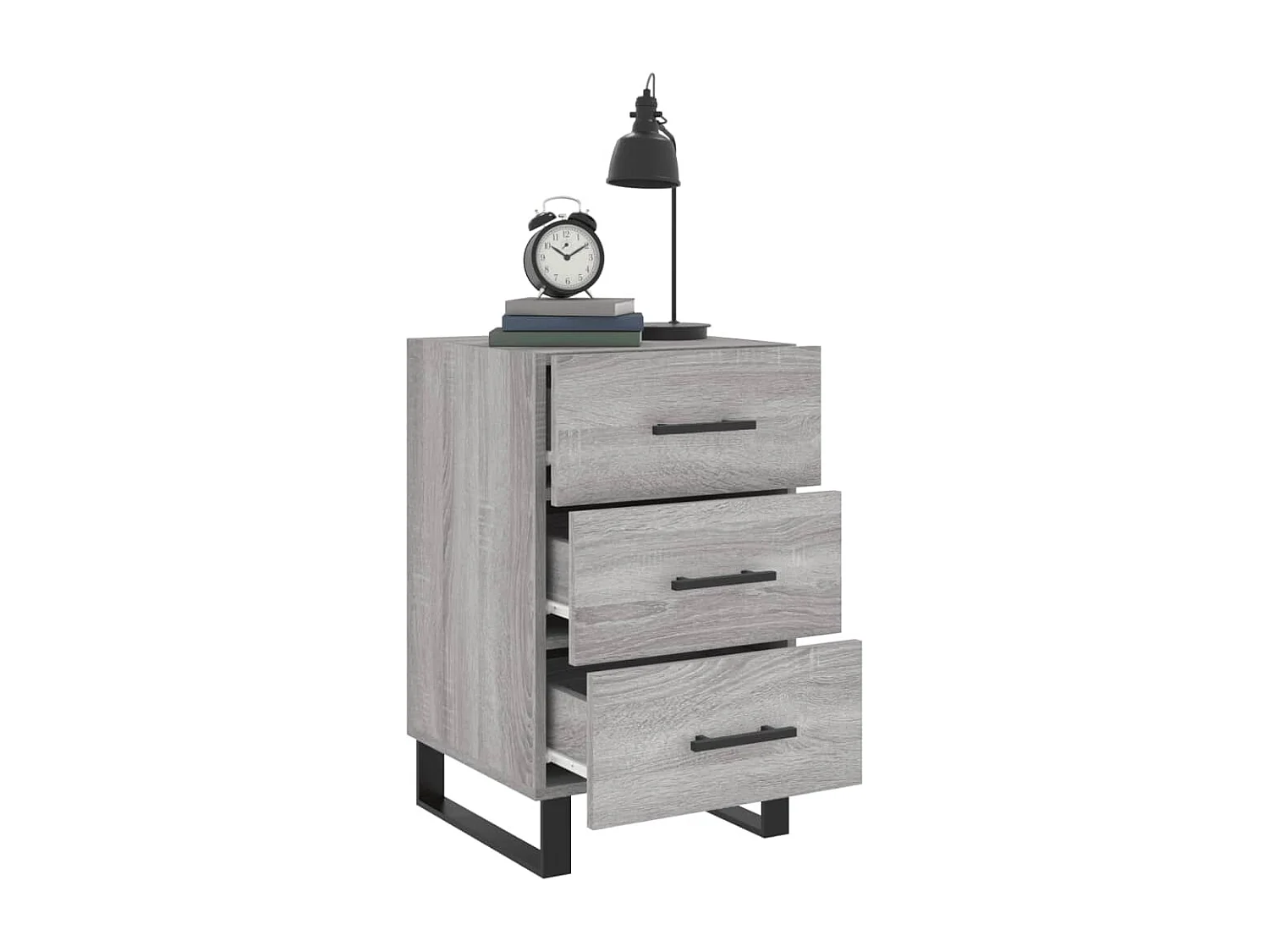 Eilven  Table de chevet sonoma gris 40x40x66 cm bois d'ingénierie