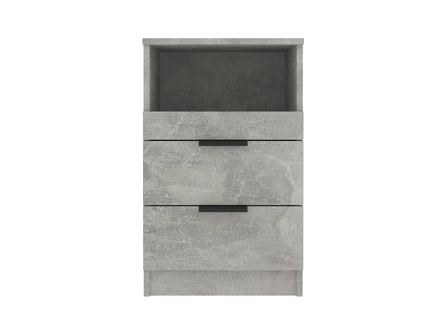 Damien  Table de chevet Gris béton Bois d'ingénierie