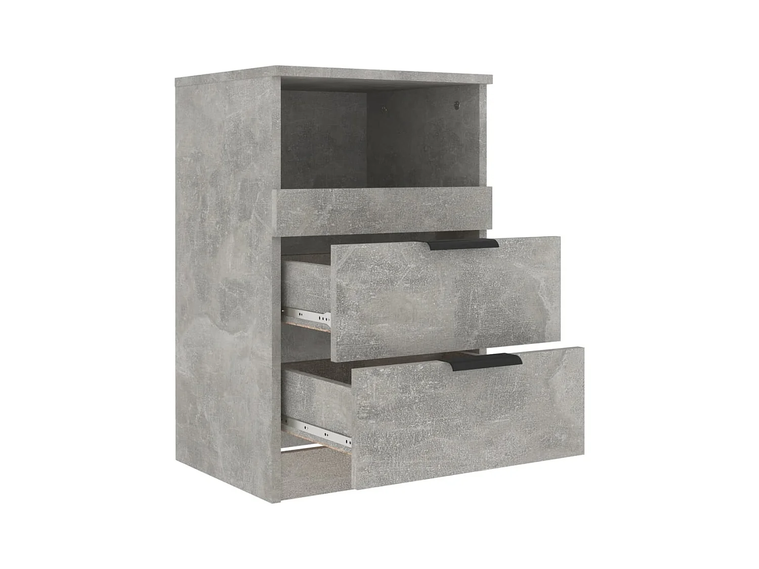 Damien  Table de chevet Gris béton Bois d'ingénierie