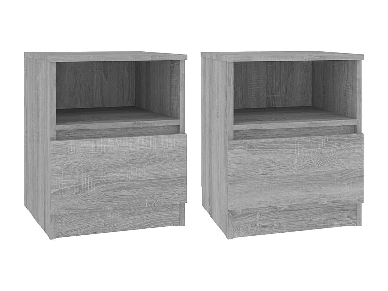 Wouter  Nachttische 2 Stk. Grau Sonoma 40x40x50 cm Holzwerkstoff