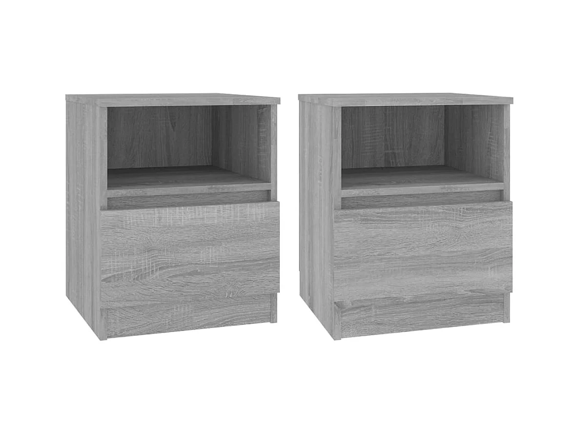 Wouter  Tables de chevet 2 pcs sonoma gris 40x40x50cm bois d'ingénierie