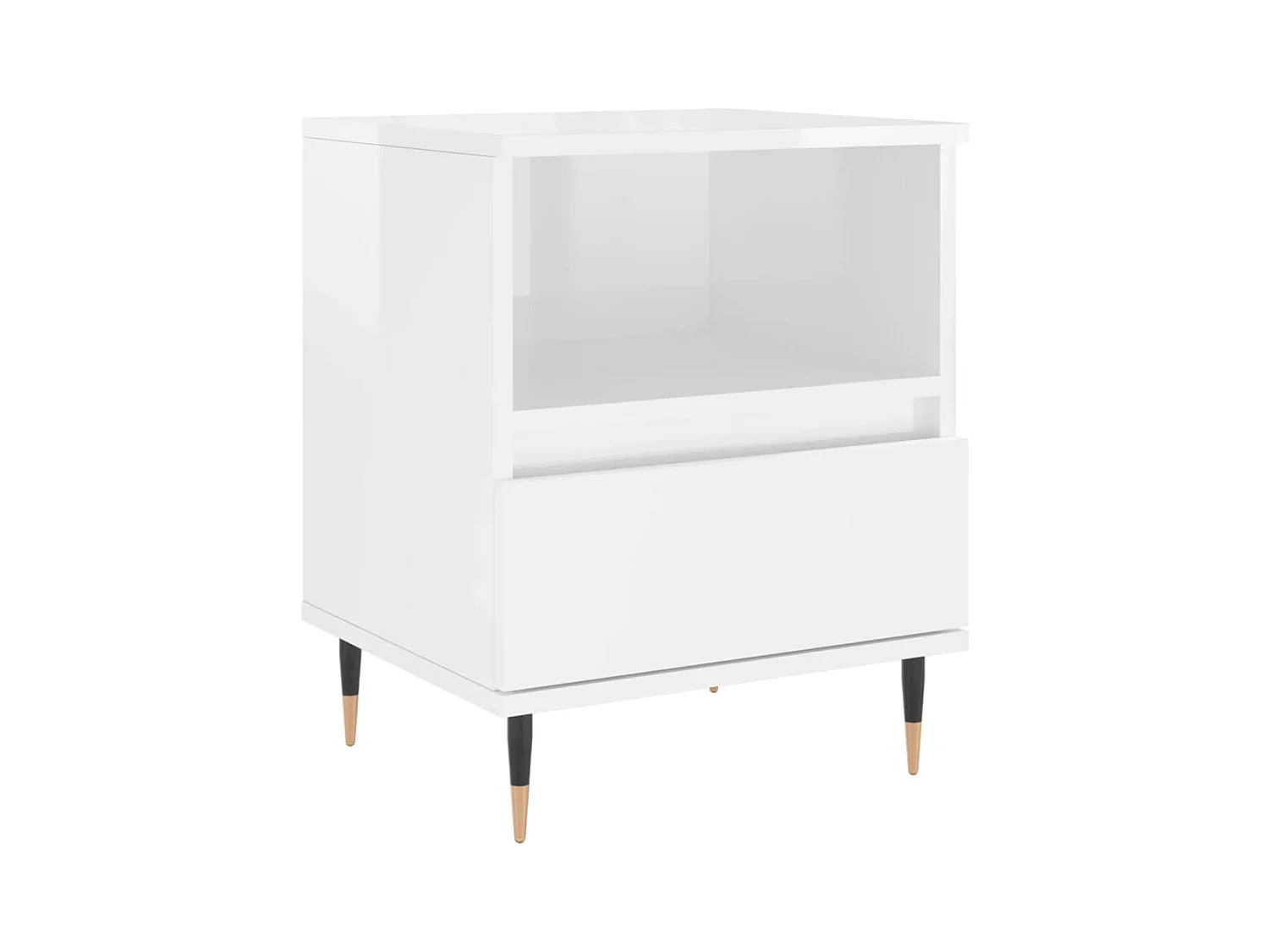 Blandon  Tables de chevet 2 pcs blanc brillant 40x35x50 cm