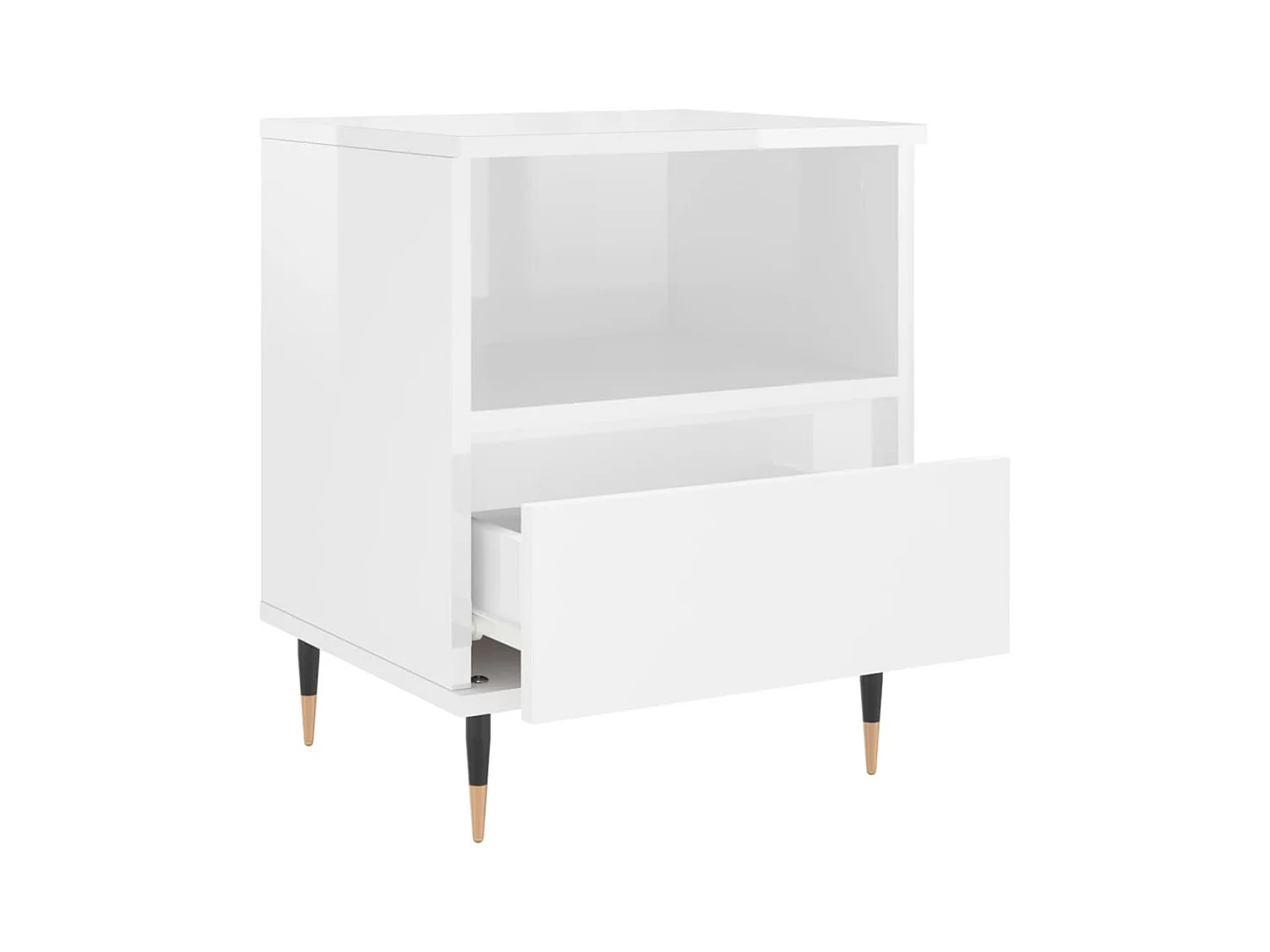 Blandon  Tables de chevet 2 pcs blanc brillant 40x35x50 cm