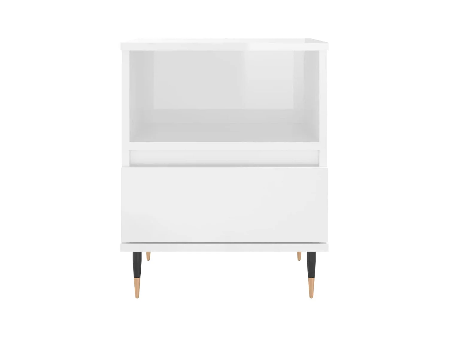 Blandon  Tables de chevet 2 pcs blanc brillant 40x35x50 cm