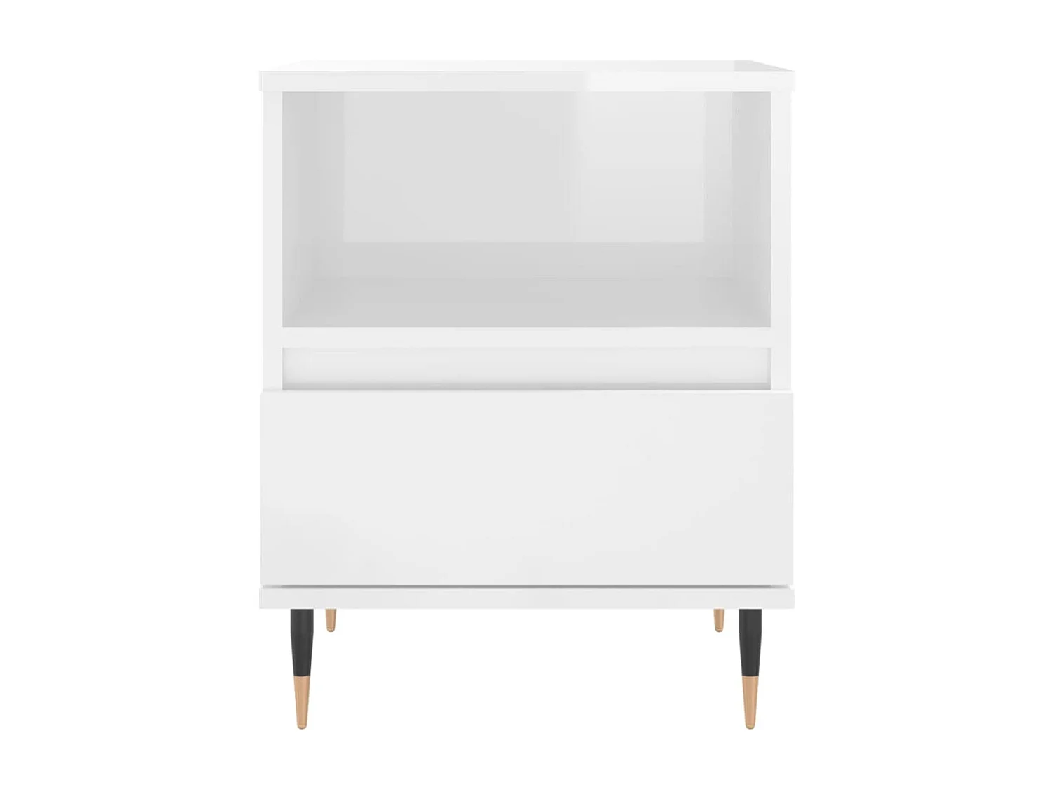 Blandon  Tables de chevet 2 pcs blanc brillant 40x35x50 cm