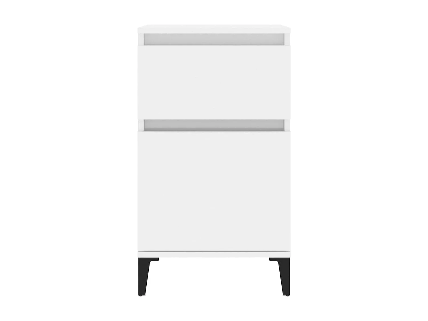 Amite  Comodini 2 pz Bianco Lucido 40x35x70 cm