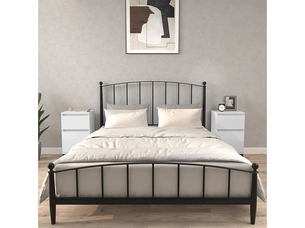 Amite  Nachttische 2 Stk. Hochglanz-Weiß 40x35x70 cm