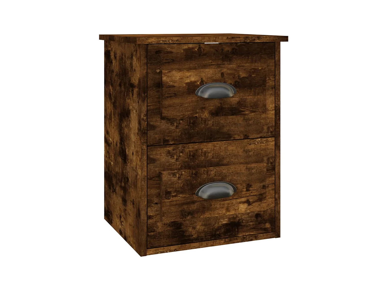 Inez  Table de chevet murale chêne fumé 41,5x36x53 cm