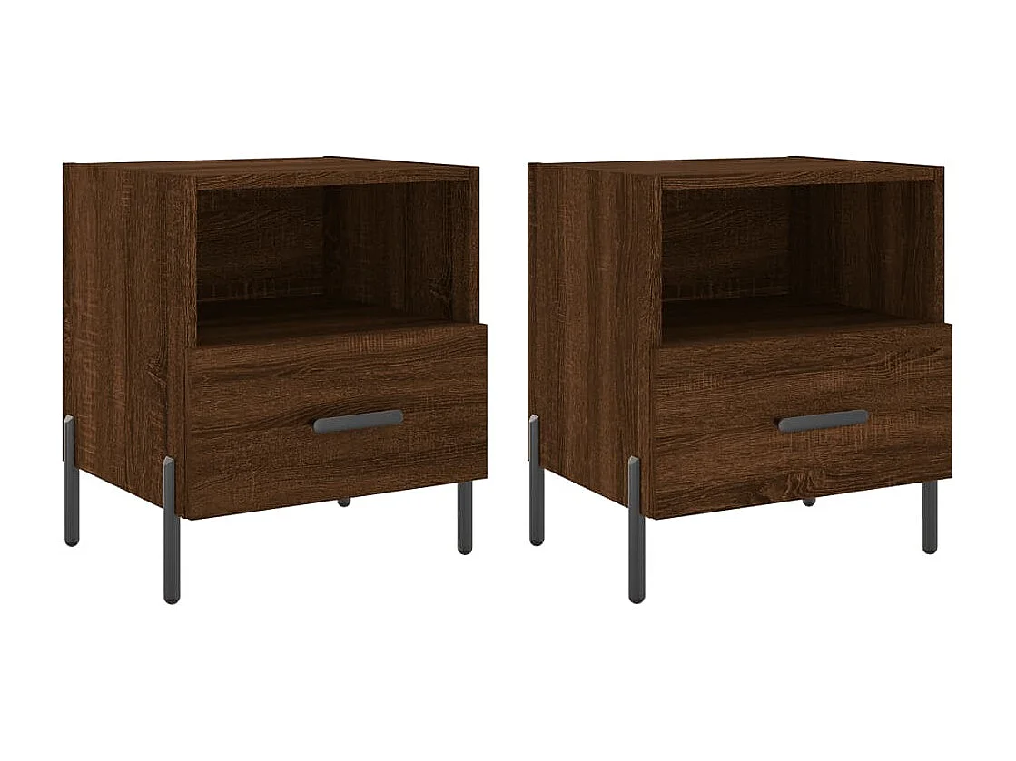 Gilda  Tables de chevet 2 pcs chêne marron 40x35x47,5 cm