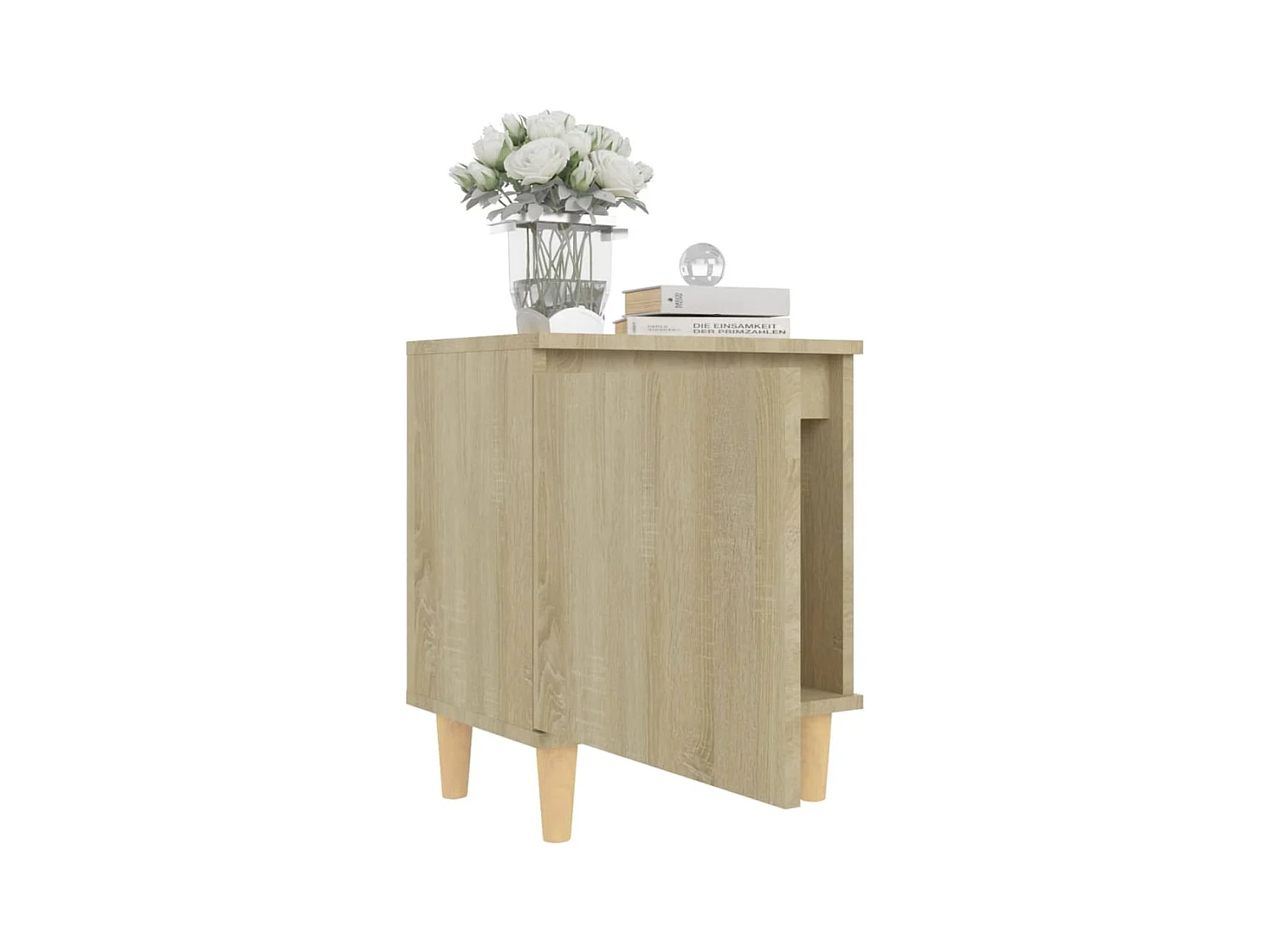 Zwolle  Table de chevet avec pieds en bois Chêne sonoma 40x30x50 cm