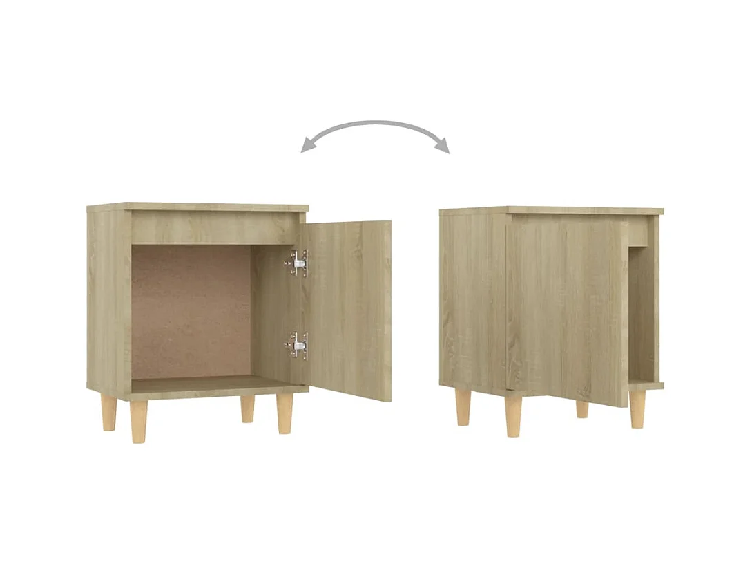 Zwolle  Table de chevet avec pieds en bois Chêne sonoma 40x30x50 cm