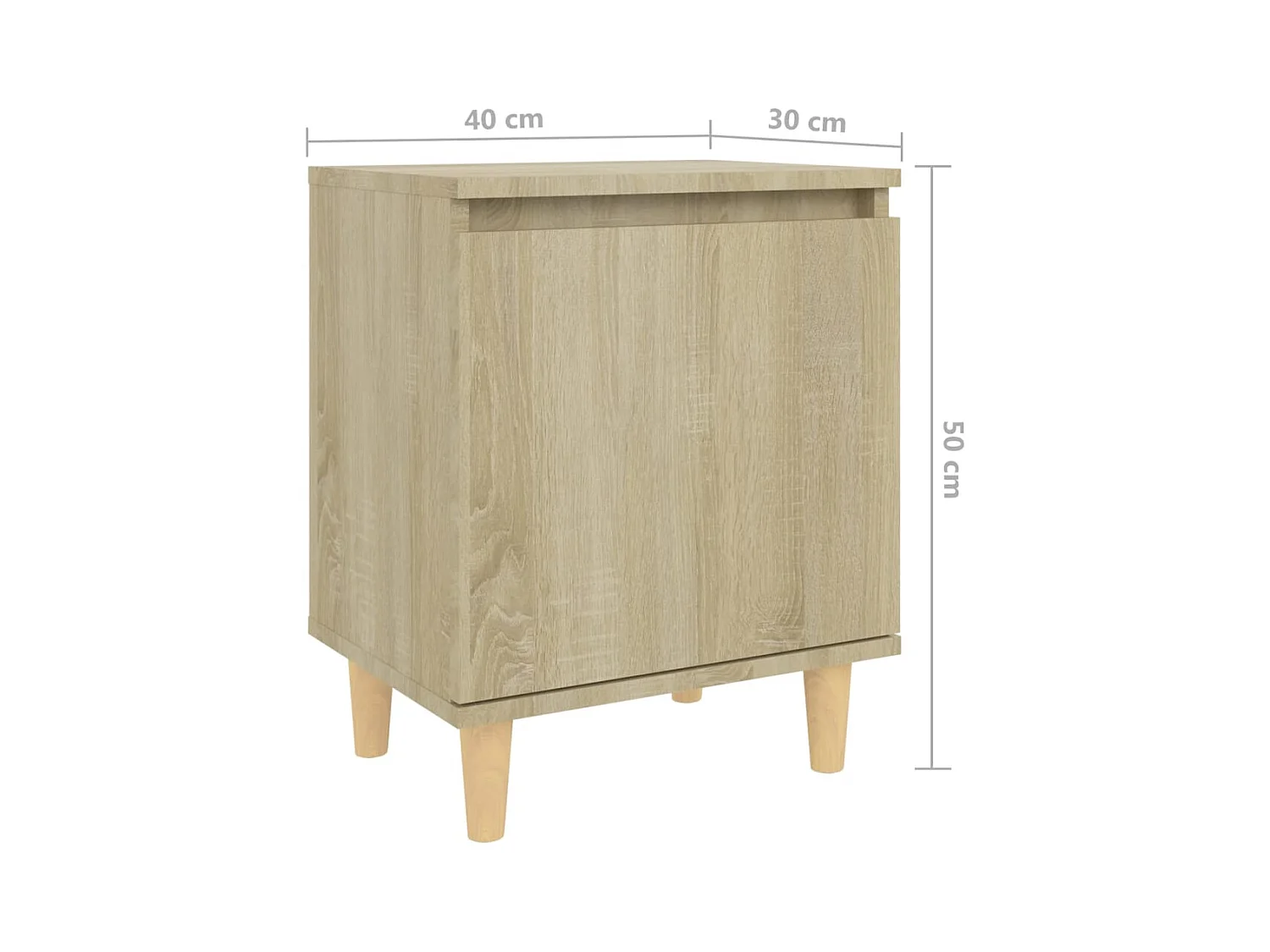 Zwolle  Table de chevet avec pieds en bois Chêne sonoma 40x30x50 cm