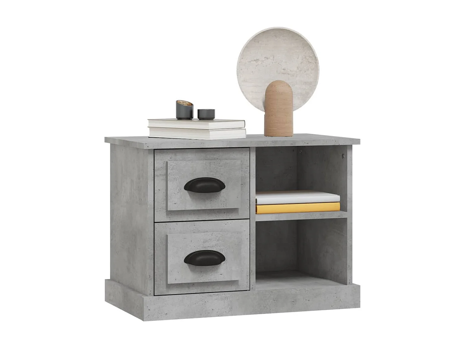 North Las Vegas  Table de chevet gris béton 60x35,5x45 cm