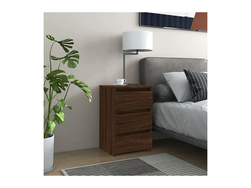 Altamonte Springs  Nachttisch Braun Eichen-Optik 40x35x62,5 cm Holzwerkstoff