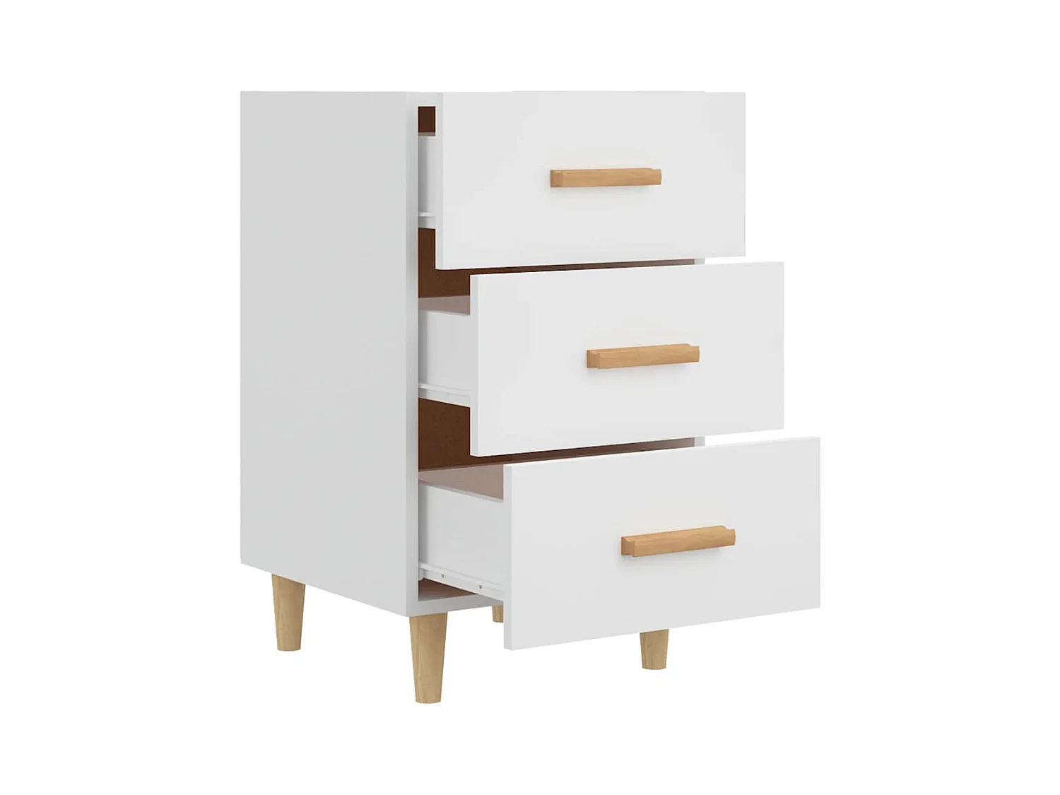 Cash  Table de chevet blanc 40x40x66 cm bois d'ingénierie