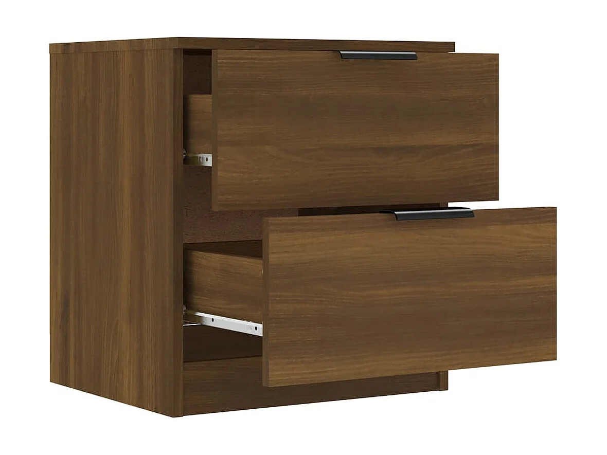 Invel  Tables de chevet 2 pcs Chêne marron Bois d'ingénierie