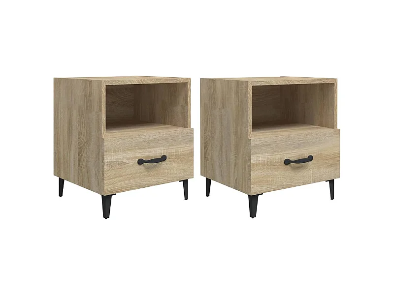 Weedsport  Mesitas de noche 2 unidades madera contrachapada roble Sonoma