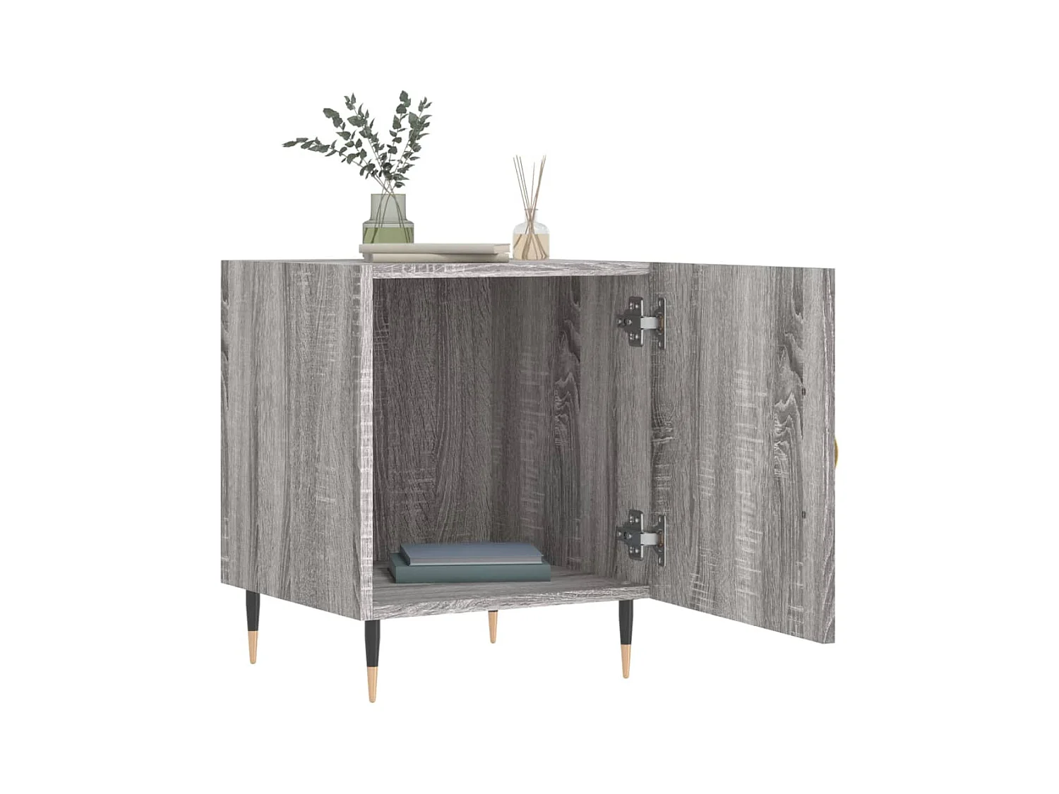 Hayke  Tables de chevet 2 pcs sonoma gris 40x40x50cm bois d'ingénierie