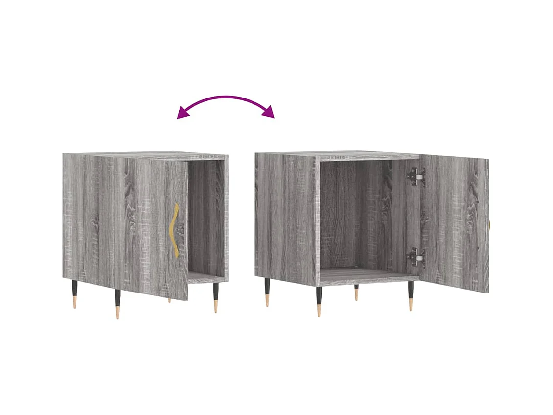 Hayke  Tables de chevet 2 pcs sonoma gris 40x40x50cm bois d'ingénierie