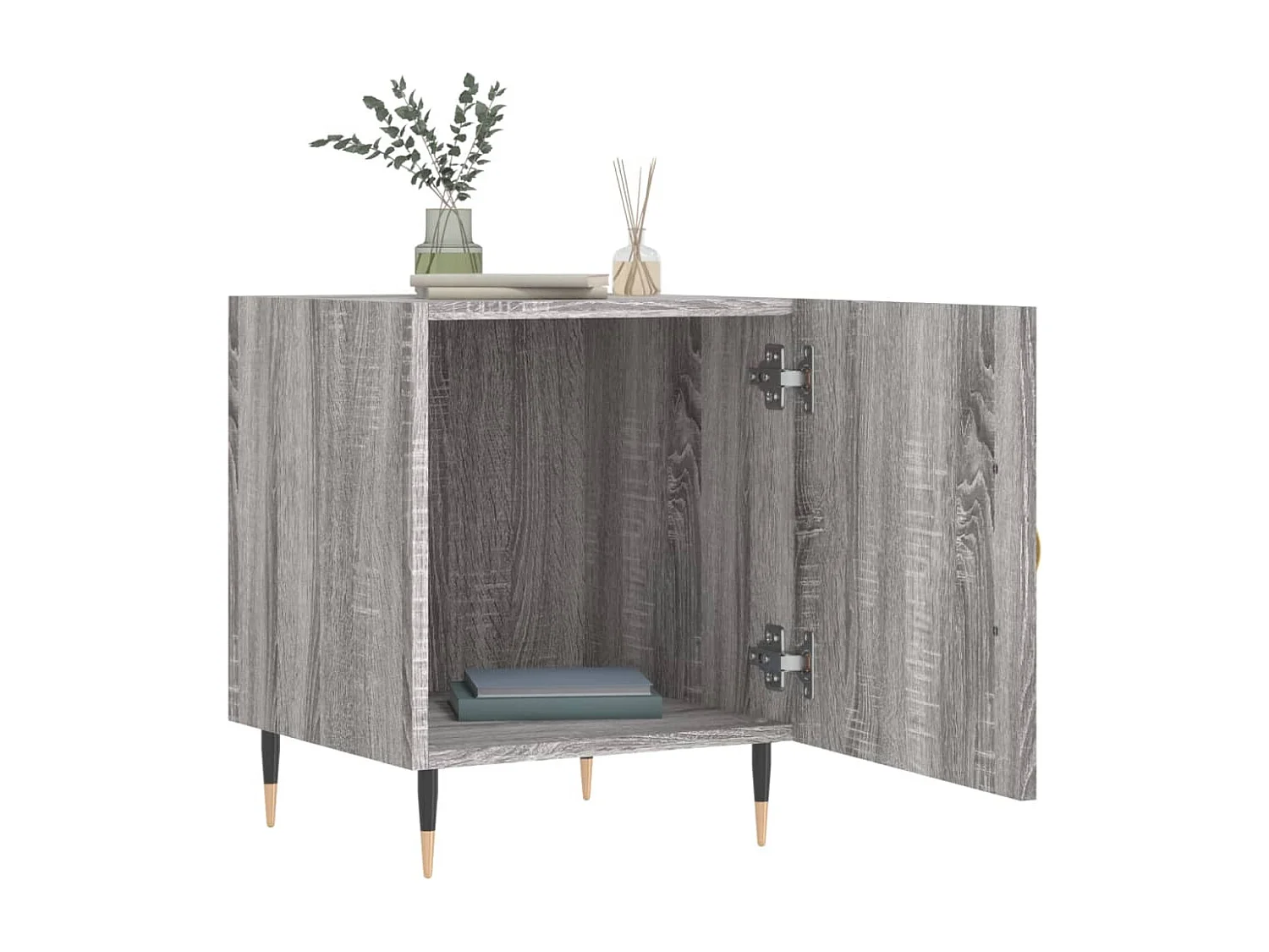 Hayke  Tables de chevet 2 pcs sonoma gris 40x40x50cm bois d'ingénierie