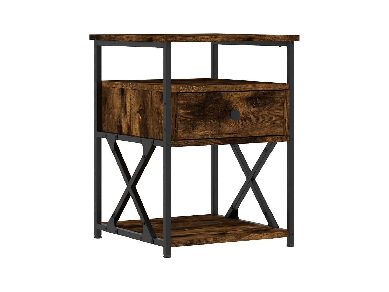 Eufaula  Table de chevet chêne fumé 40x42x55 cm bois d'ingénierie