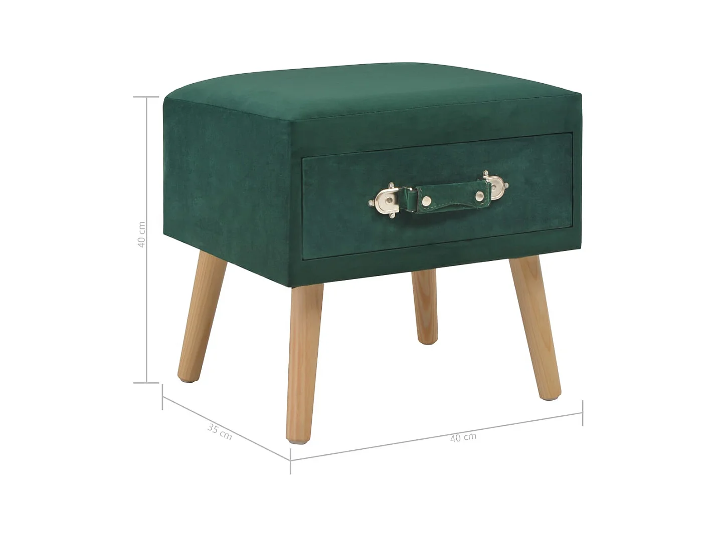 Dorien  Tables de chevet 2 pcs Vert 40x35x40 cm Velours