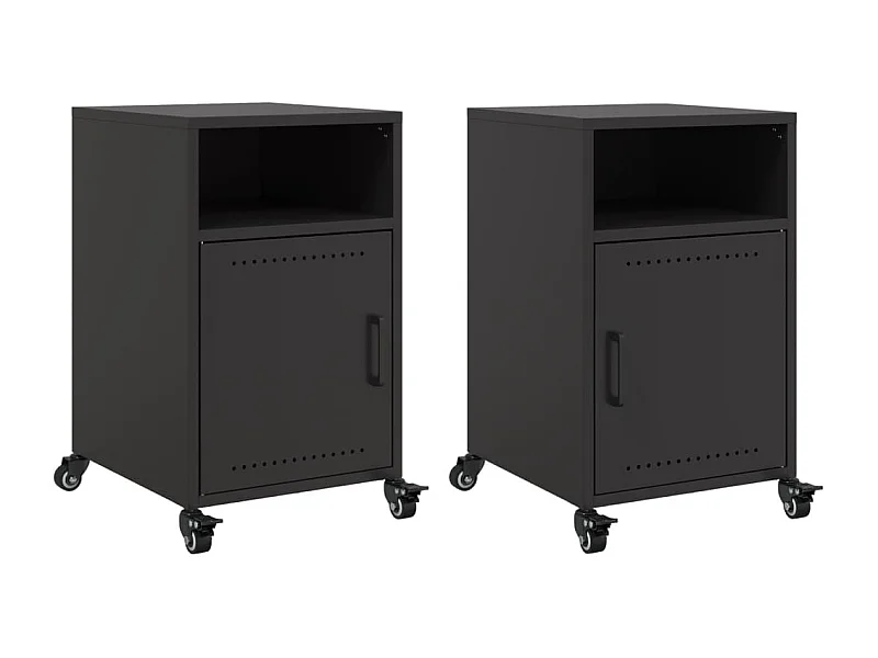 Jana  Tables de chevet 2 pcs noir 36x39x59 cm acier