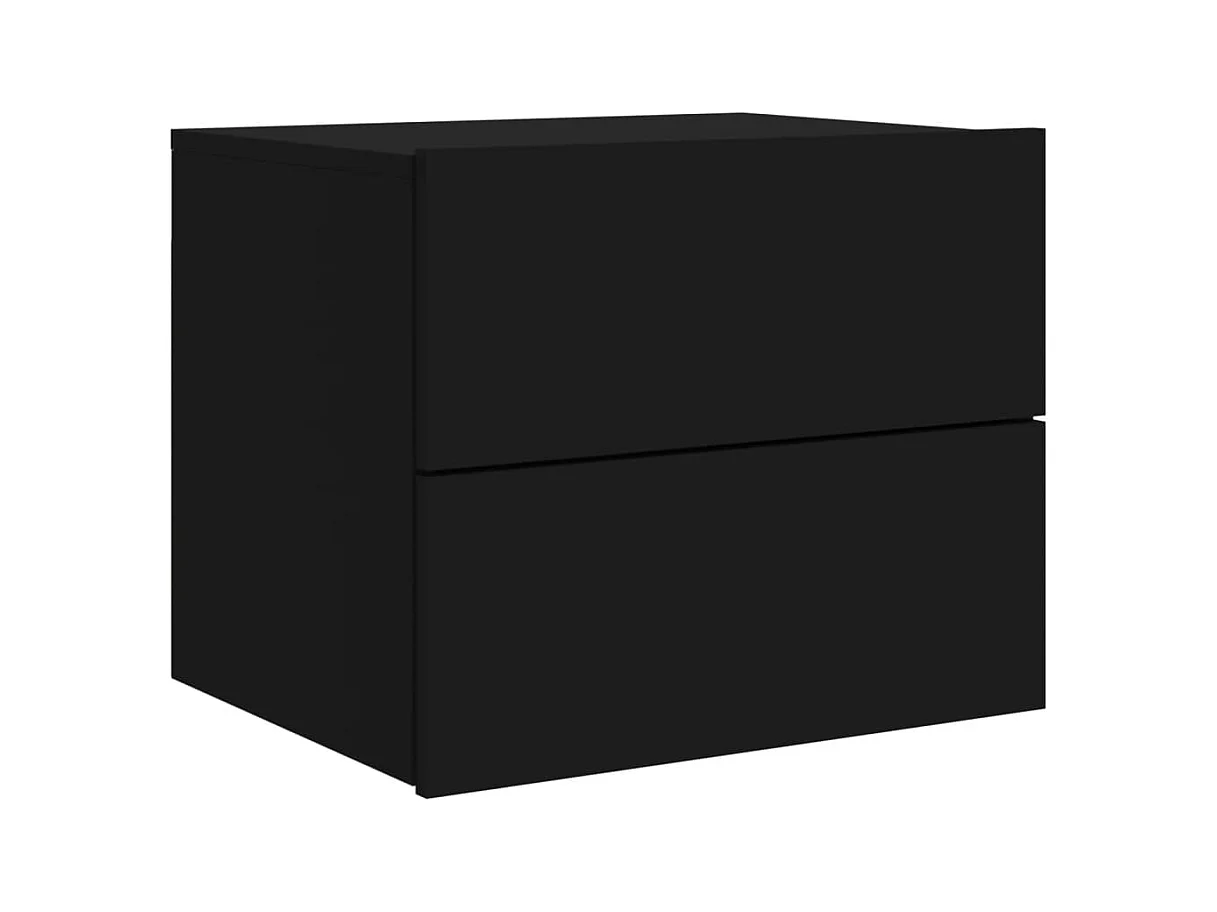 Rhylan  Table de chevet murale avec lumières LED noir