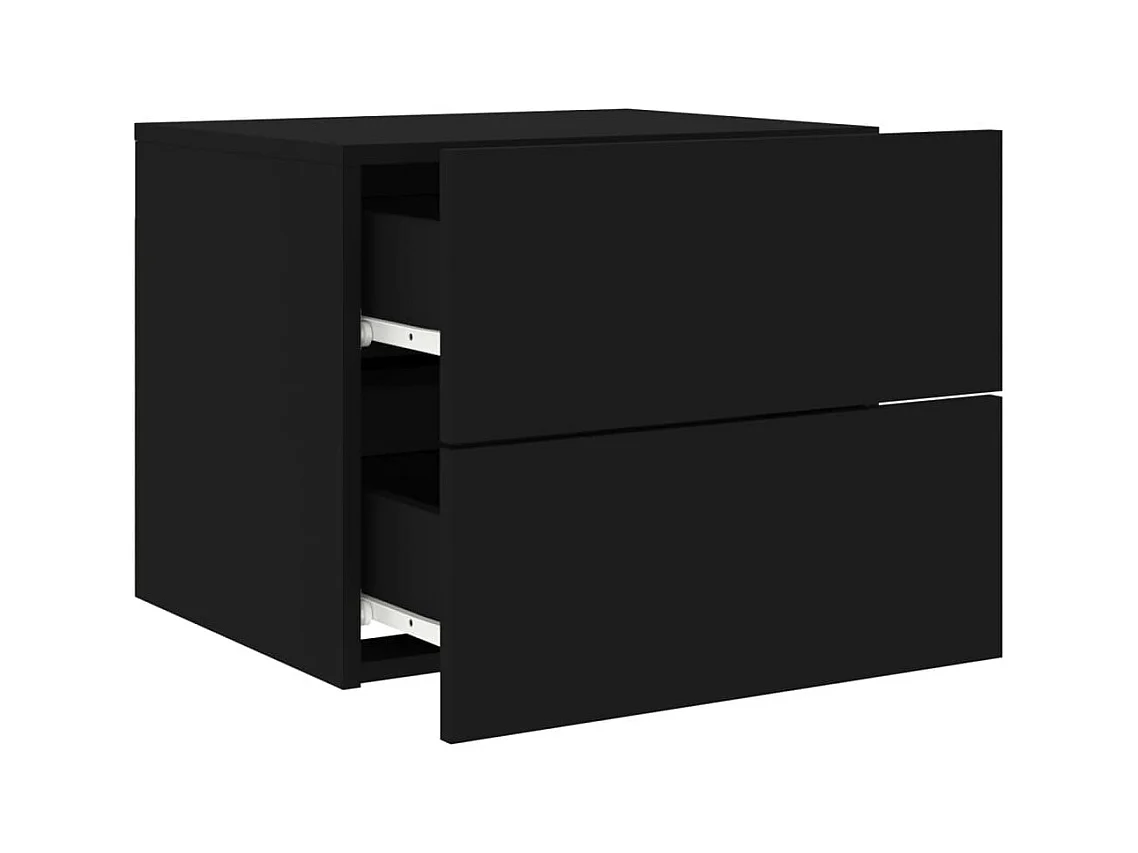 Rhylan  Table de chevet murale avec lumières LED noir