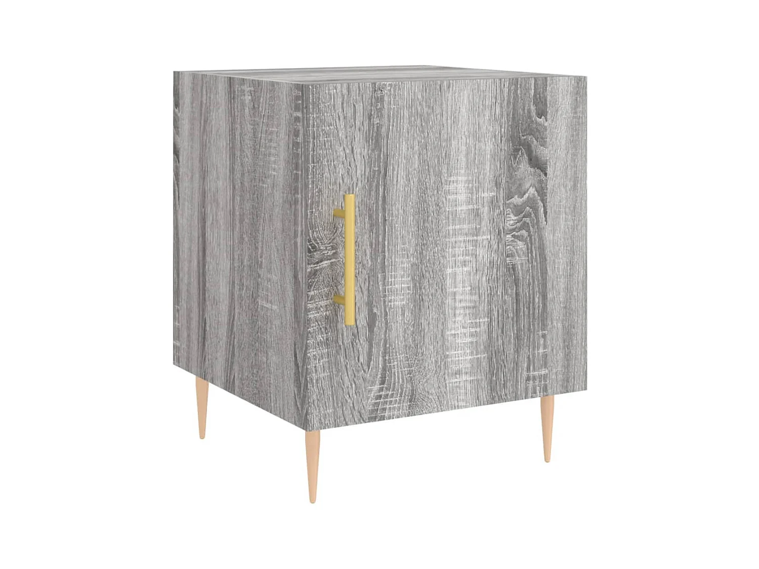 Omar  Table de chevet sonoma gris 40x40x50 cm bois d'ingénierie