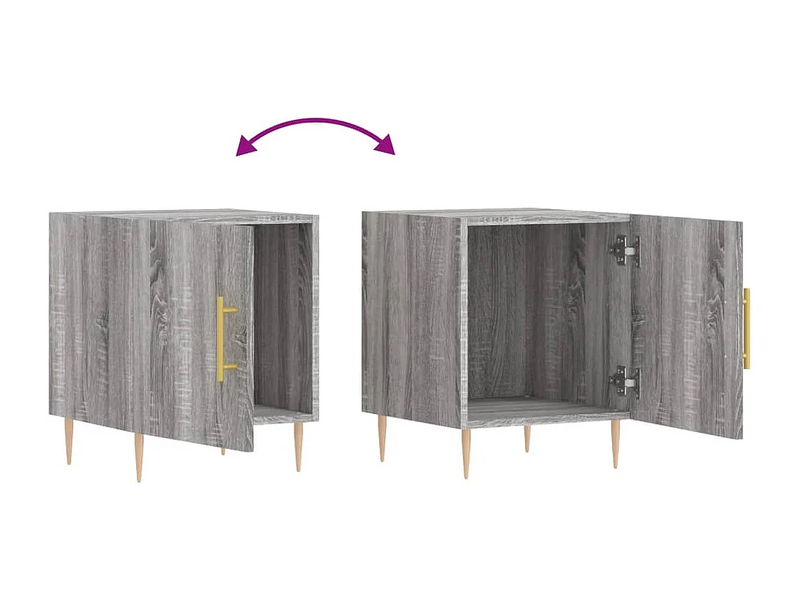 Omar  Comodino Grigio Sonoma 40x40x50 cm in Legno Multistrato