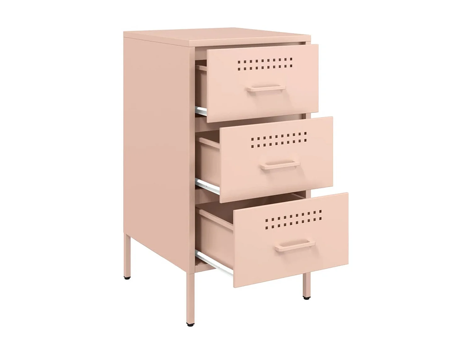 Vyndor  Tables de chevet 2 pcs rose 36x39x68 cm acier