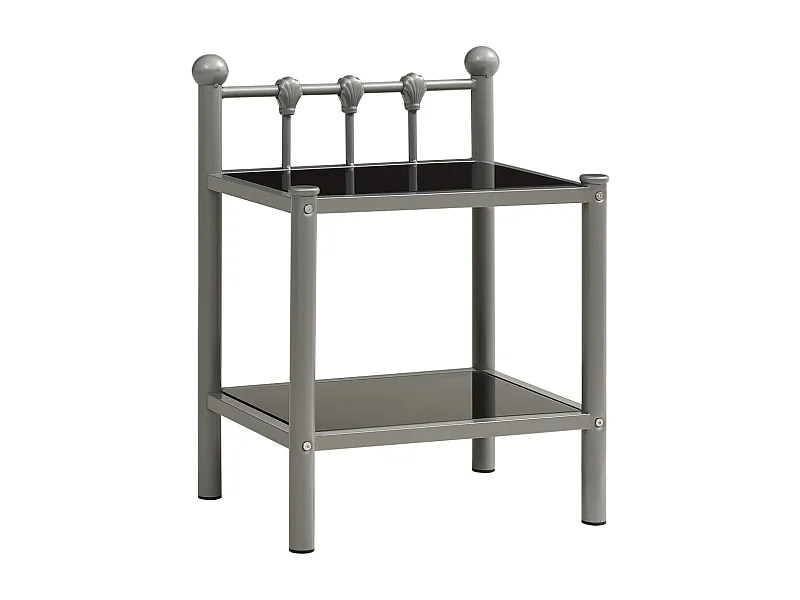 Daniela Luz  Tables de chevet 2 pcs Gris et noir Métal et verre
