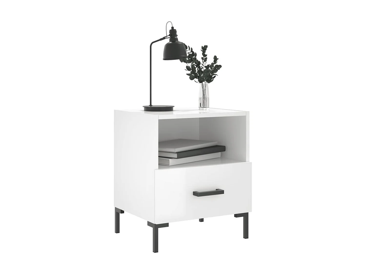 Paul-Henri  Tables de chevet 2 pcs blanc brillant 40x35x47,5 cm