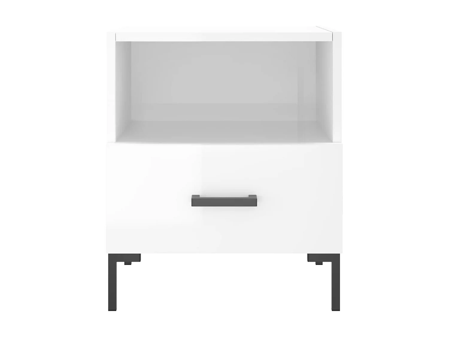 Paul-Henri  Tables de chevet 2 pcs blanc brillant 40x35x47,5 cm